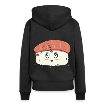Étreinte de sushi - Sweat à capuche Premium bio Femme - noir - Dos - Julia (174cm)
