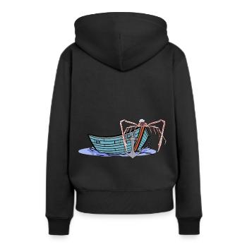marin marin marin marin Moin ahoy crabe - Sweat à capuche Premium bio Femme - noir - Dos - Julia (174cm)