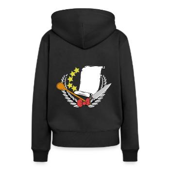 Chef étoilé Chef étoilé Carte du restaurant - Sweat à capuche Premium bio Femme - noir - Dos - Julia (174cm)