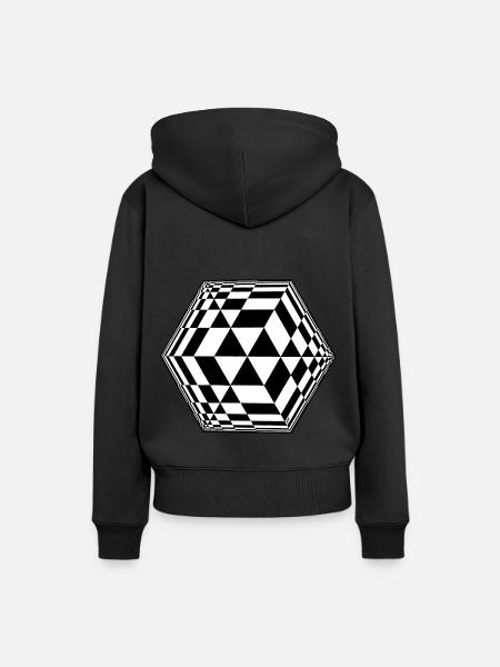 Würfel - Frauen Premium Bio Hoodie - Schwarz