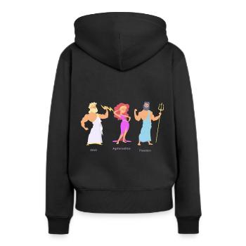 ZEUS APHRODITE POSEIDON - Sweat à capuche Premium bio Femme - noir - Dos - Julia (174cm)