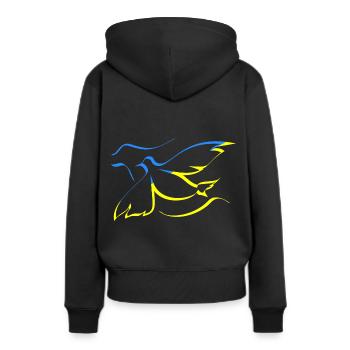 Ukraine - Frauen Premium Bio Hoodie - Schwarz - Hinten - Julia (174cm)