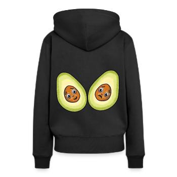 Avocados Früchte Frucht Vegetarisch - Frauen Premium Bio Hoodie - Schwarz - Hinten - Julia (174cm)