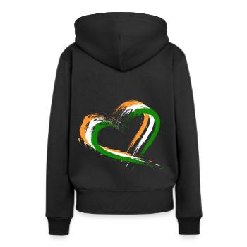 Herz Bürste Flagge Indien Design Neu Vektor Fahne - Frauen Premium Bio Hoodie - Schwarz - Hinten - Julia (174cm)