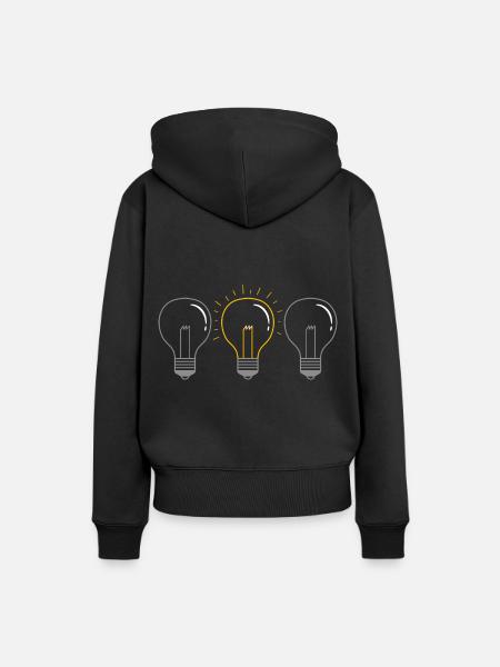 Glühbirne - Frauen Premium Bio Hoodie - Schwarz