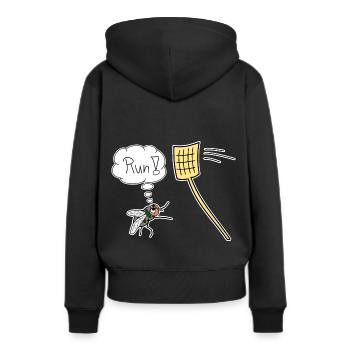 Fly Funny Fly Swatter Funny Vector Nouveau - Sweat à capuche Premium bio Femme - noir - Dos - Julia (174cm)
