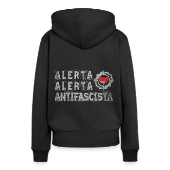 ACTION ANTIFASCISTE ANTIFASCISTA - Sweat à capuche Premium bio Femme - noir - Dos - Julia (174cm)