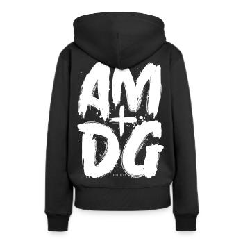 An Maiorem Dei Gloriam - Frauen Premium Bio Hoodie - Schwarz - Hinten - Julia (174cm)
