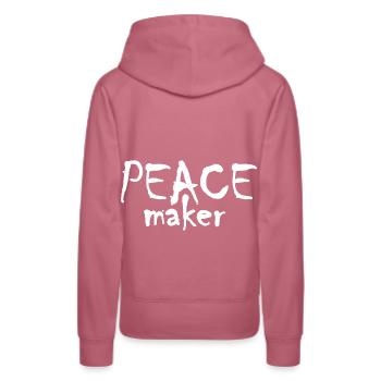 Peace Maker - Women’s Premium Organic Hoodie - mauve - Back - Isabella (175cm)
