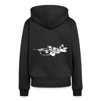 US Sniper - Frauen Premium Bio Hoodie - Schwarz - Hinten - Julia (174cm)