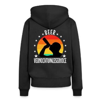 Service de destruction de bière - Sweat à capuche Premium bio Femme - noir - Dos - Julia (174cm)
