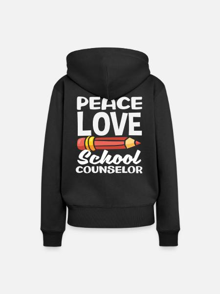 Frieden Liebe Schulberater Kunstwerk - Frauen Premium Bio Hoodie - Schwarz