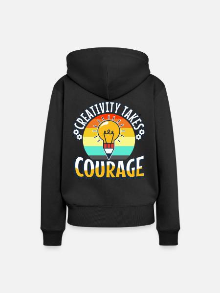 Creativity Takes Courage - Frauen Premium Bio Hoodie - Schwarz