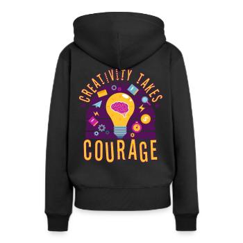 Creativity Takes Courage - Frauen Premium Bio Hoodie - Schwarz - Hinten - Julia (174cm)