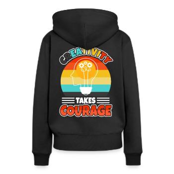 Creativity Takes Courage - Frauen Premium Bio Hoodie - Schwarz - Hinten - Julia (174cm)
