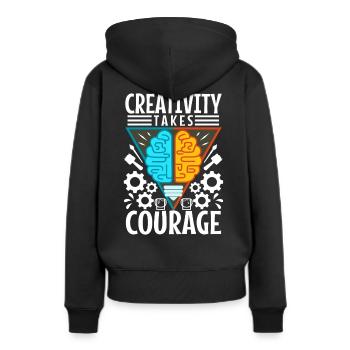 Creativity Takes Courage - Frauen Premium Bio Hoodie - Schwarz - Hinten - Julia (174cm)