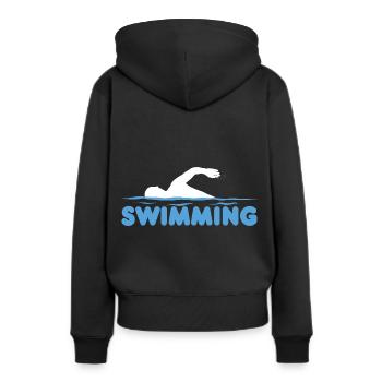 Piscine piscine natation piscine natation - Sweat à capuche Premium bio Femme - noir - Dos - Julia (174cm)