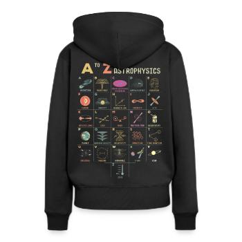 Amoureux de l'espace astrophysique de A à Z - Sweat à capuche Premium bio Femme - noir - Dos - Julia (174cm)