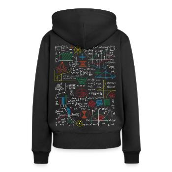 Mathematisches Blatt Lustiger Mathelehrer - Frauen Premium Bio Hoodie - Schwarz - Hinten - Julia (174cm)