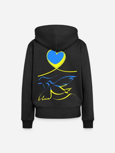 Ukraine - Frauen Premium Bio Hoodie - Schwarz