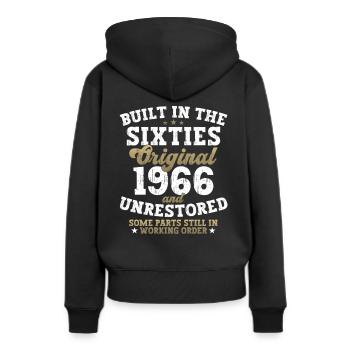 Built in the sixties 1966 56. Geburtstag Herren - Frauen Premium Bio Hoodie - Schwarz - Hinten - Julia (174cm)