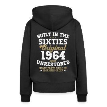 Built in the sixties 1964 58. Geburtstag Herren - Frauen Premium Bio Hoodie - Schwarz - Hinten - Julia (174cm)