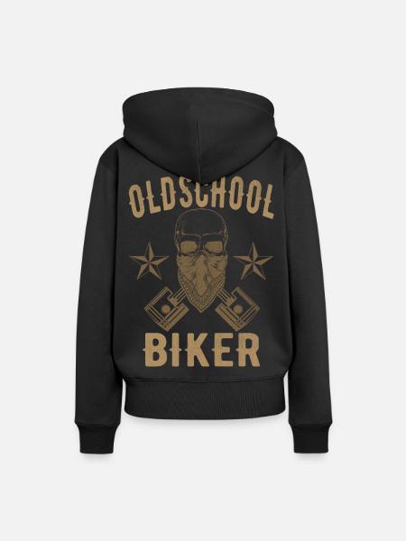 Biker Old School - Frauen Premium Bio Hoodie - Schwarz