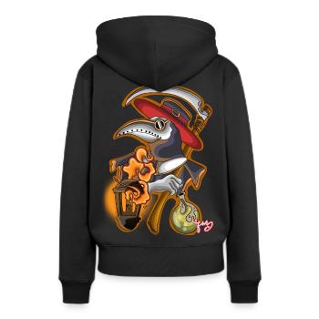 médecin de la peste - Sweat à capuche Premium bio Femme - noir - Dos - Julia (174cm)