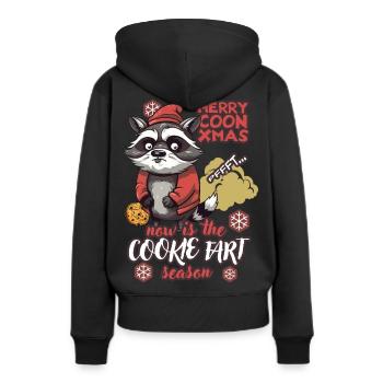 Keksfurz Saison Weihnachten - Frauen Premium Bio Hoodie - Schwarz - Hinten - Julia (174cm)