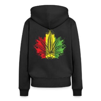 Fumer du cannabis - Sweat à capuche Premium bio Femme - noir - Dos - Julia (174cm)