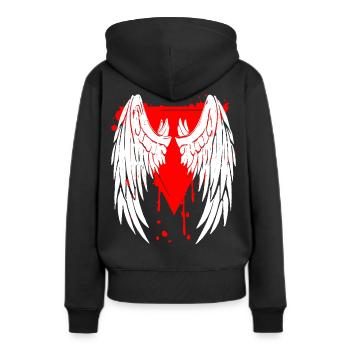 2reborn Flügel Wings Engel Teufel Hölle - Frauen Premium Bio Hoodie - Schwarz - Hinten - Julia (174cm)