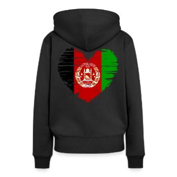 Afghanistan Coeur drapeau drapeau drapeau - Sweat à capuche Premium bio Femme - noir - Dos - Julia (174cm)