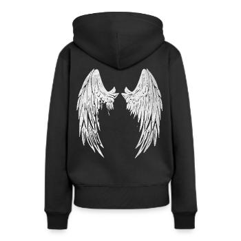 2reborn angelwings angefügel Angel Engel gris - Sweat à capuche Premium bio Femme - noir - Dos - Julia (174cm)