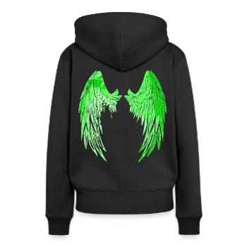 2reborn angelwings engelfügel Angel Engel green - Sweat à capuche Premium bio Femme - noir - Dos - Julia (174cm)