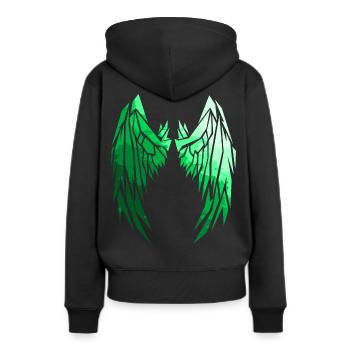2reborn Wings Engelflügel modern art 9 - Frauen Premium Bio Hoodie - Schwarz - Hinten - Julia (174cm)