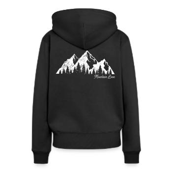 Outdoor Berge Liebe - Frauen Premium Bio Hoodie - Schwarz - Hinten - Julia (174cm)