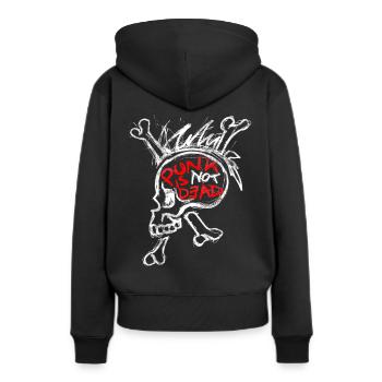 punk n’est pas mort - Sweat à capuche Premium bio Femme - noir - Dos - Julia (174cm)
