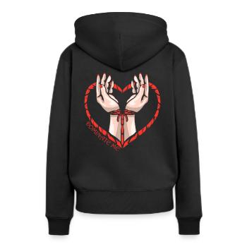 BDSM - Sexy Dominate Me Fesseln Design Geschenk - Frauen Premium Bio Hoodie - Schwarz - Hinten - Julia (174cm)