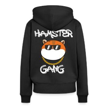 Hamster Gang - Sweat à capuche Premium bio Femme - noir - Dos - Julia (174cm)