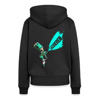 Pistolet de peinture de peinture - Cadeau de peinture de voiture - Sweat à capuche Premium bio Femme - noir - Dos - Julia (174cm)