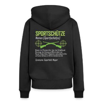 Sportschütze Definition Herr über den Schießstand - Frauen Premium Bio Hoodie - Schwarz - Hinten - Julia (174cm)