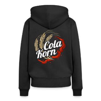 Cola Korn - Lustiges Korn Cola Design - Frauen Premium Bio Hoodie - Schwarz - Hinten - Julia (174cm)