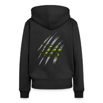 Panzer im Inneren - Deutsche Raubkatzen Panzer - Frauen Premium Bio Hoodie - Schwarz - Hinten - Julia (174cm)