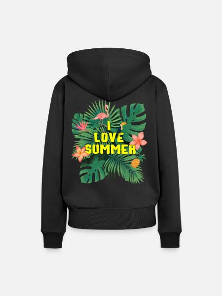 Uwielbiam sumy - Dame Premium hoodie, økologisk bomuld - sort