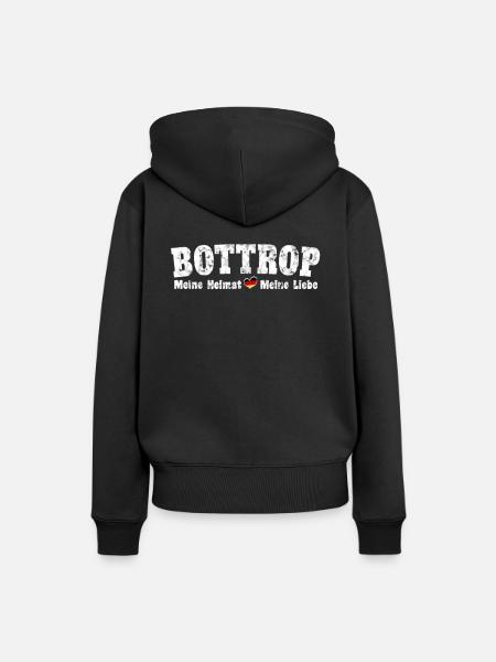 Bottrop Meine Heimat meine Liebe Herz - Frauen Premium Bio Hoodie - Schwarz