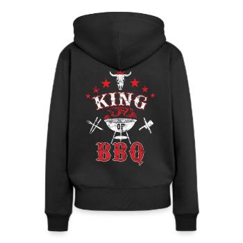 Roi du barbecue - Sweat à capuche Premium bio Femme - noir - Dos - Julia (174cm)