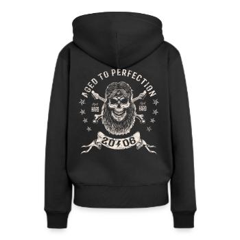 2006 Geburtstag Aged to perfection Rock Hard - Frauen Premium Bio Hoodie - Schwarz - Hinten - Julia (174cm)