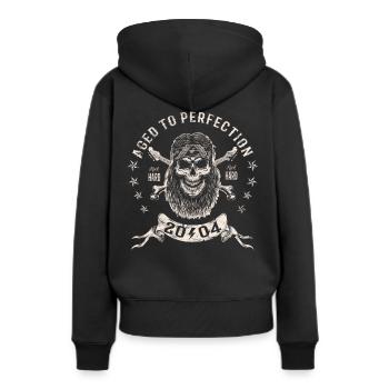 2004 Geburtstag Aged to perfection Rock Hard - Frauen Premium Bio Hoodie - Schwarz - Hinten - Julia (174cm)