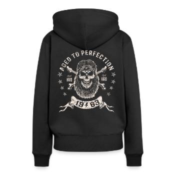 1963 Geburtstag Aged to perfection Rock Hard - Frauen Premium Bio Hoodie - Schwarz - Hinten - Julia (174cm)
