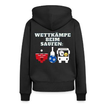 Wettkampf Saufen - Frauen Premium Bio Hoodie - Schwarz - Hinten - Julia (174cm)